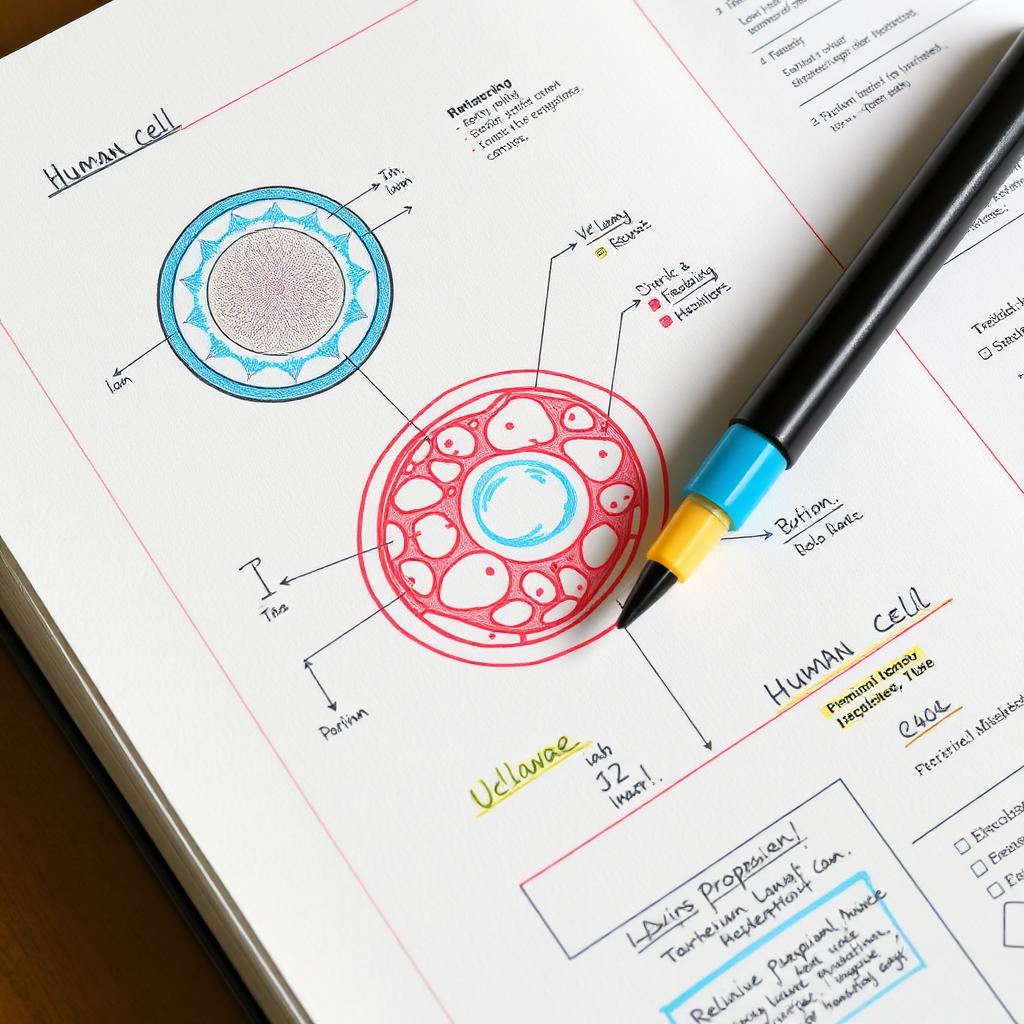 Close-up of colorful biology diagrams and flowcharts