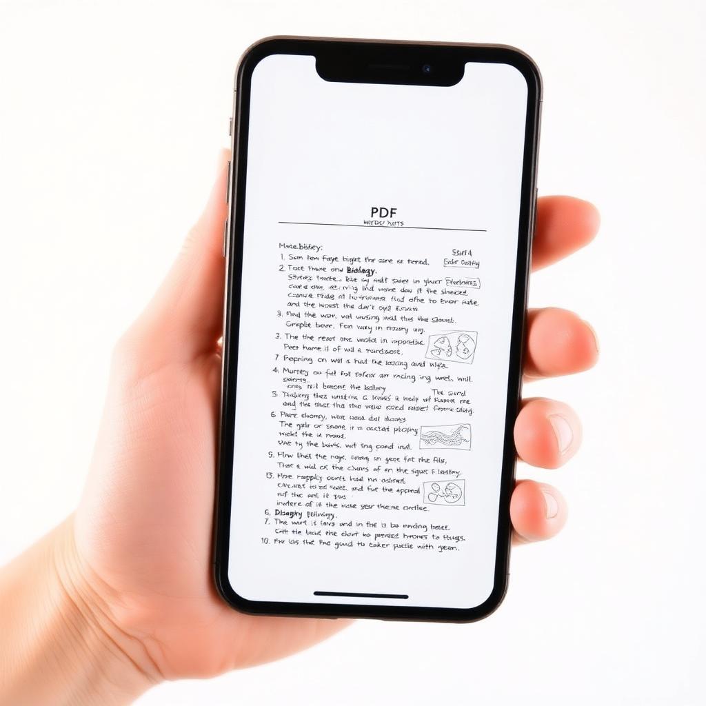 Smartphone showing TopperLab biology PDF notes